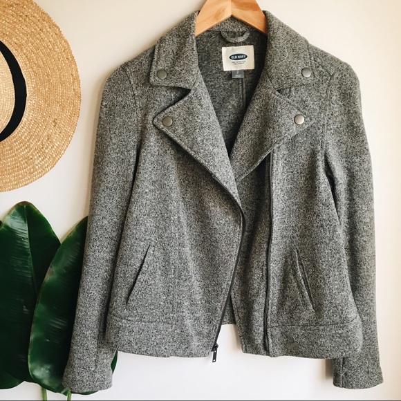 Old Navy Jackets & Blazers - Old Navy Grey Marled Moto Jacket